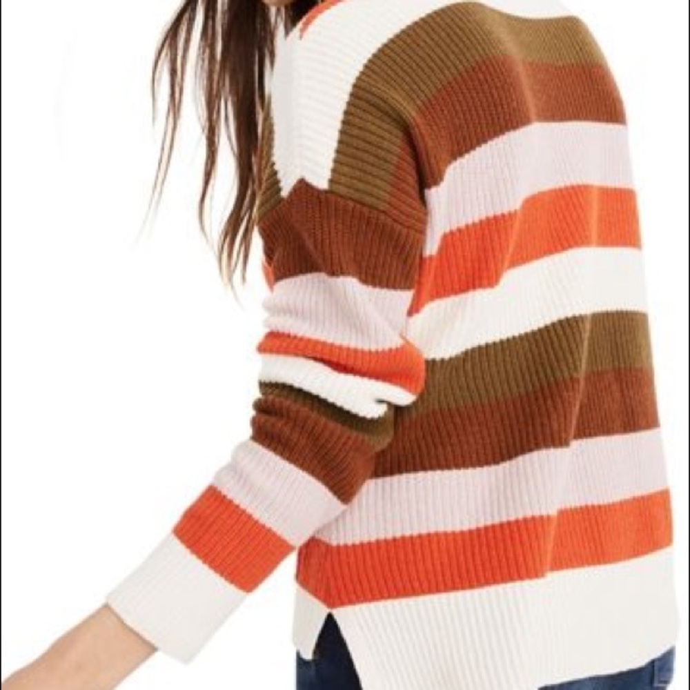 Madewell Striped Sweater with Pockets - Picture 2 of 8